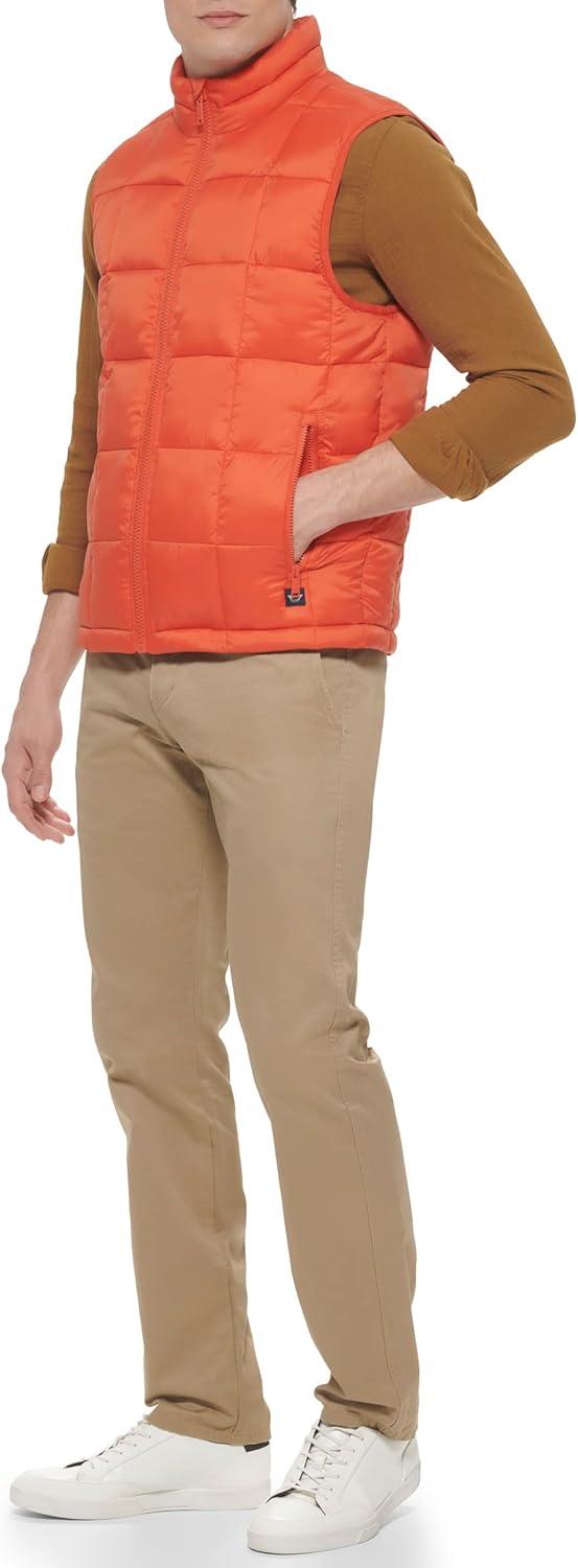 imageDockers mens Mens Box Quilted Puffer VestRed Clay