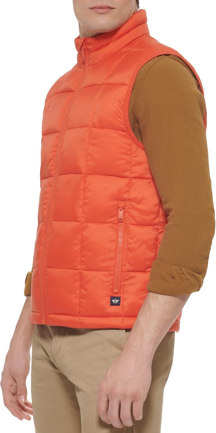 imageDockers mens Mens Box Quilted Puffer VestRed Clay