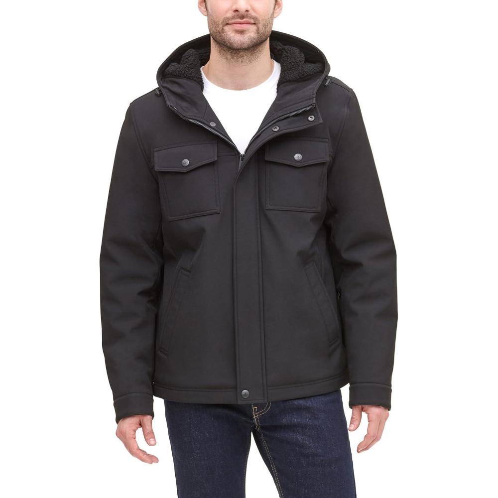 imageDOCKERS mens Arctic Cloth Sherpa Storm JacketBlack Soft Shell