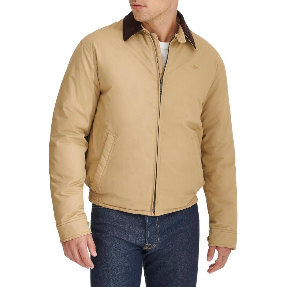 imageDOCKERS mens Cotton Twill Bomber Jacket With Padded LiningHarvest Gold