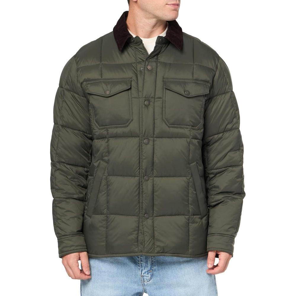 imageDOCKERS mens Quilted Puffer ShacketForest