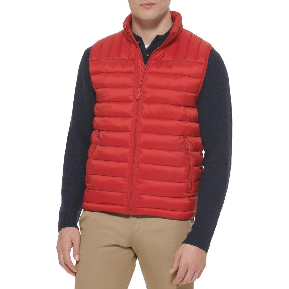 imageDockers Mens Classic Ultra Loft Packable Puffer VestCherry Red