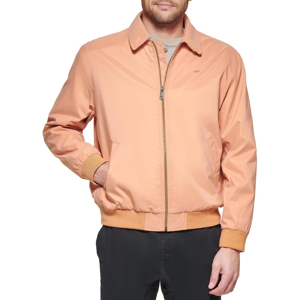imageDockers Mens Microtwill Golf Bomber JacketApricot