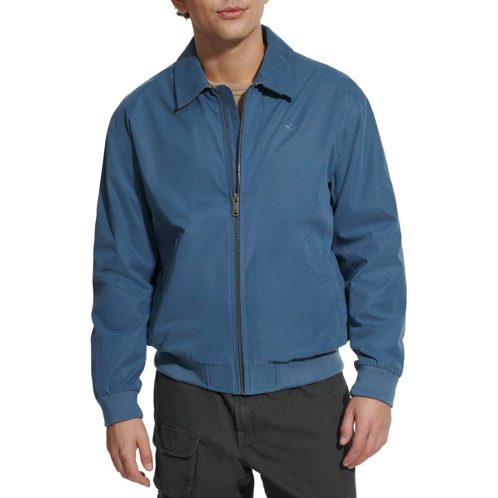 imageDockers Mens Microtwill Golf Bomber JacketBlue Horizon Unfilled
