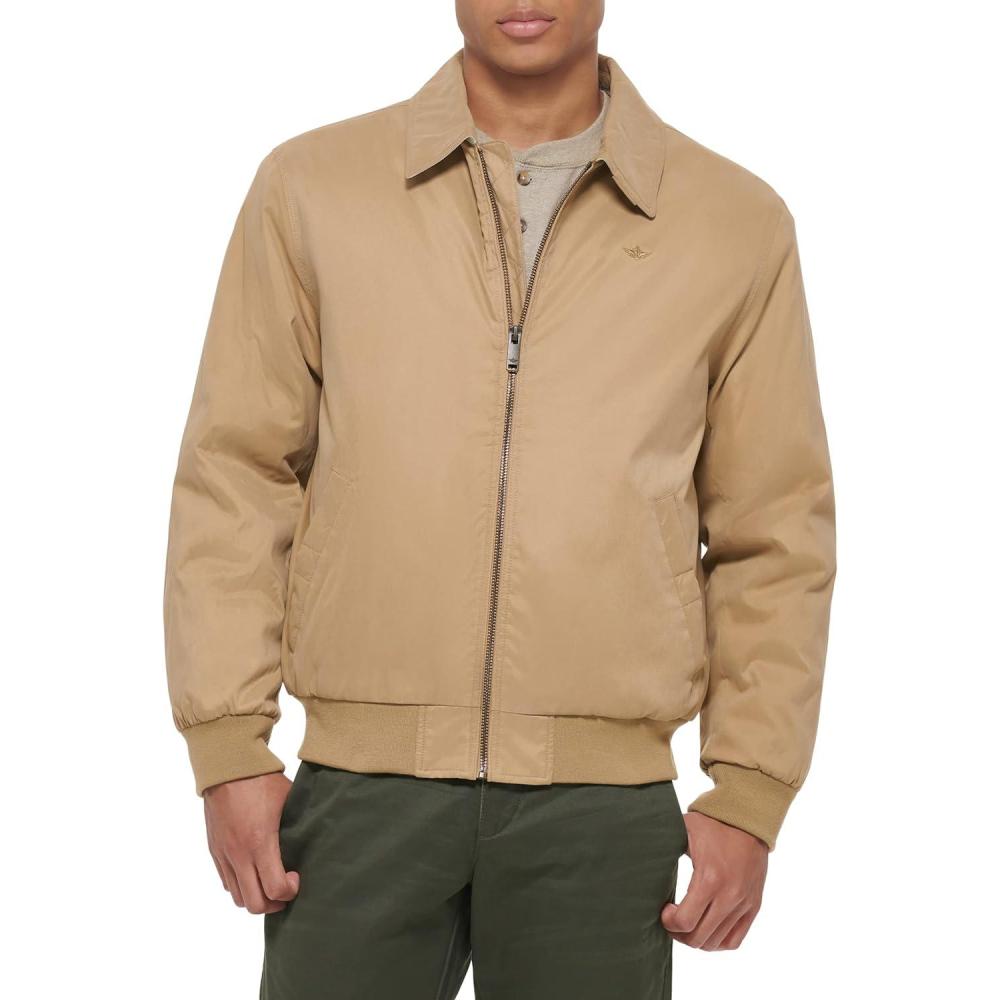 imageDockers Mens Microtwill Golf Bomber JacketGold Filled