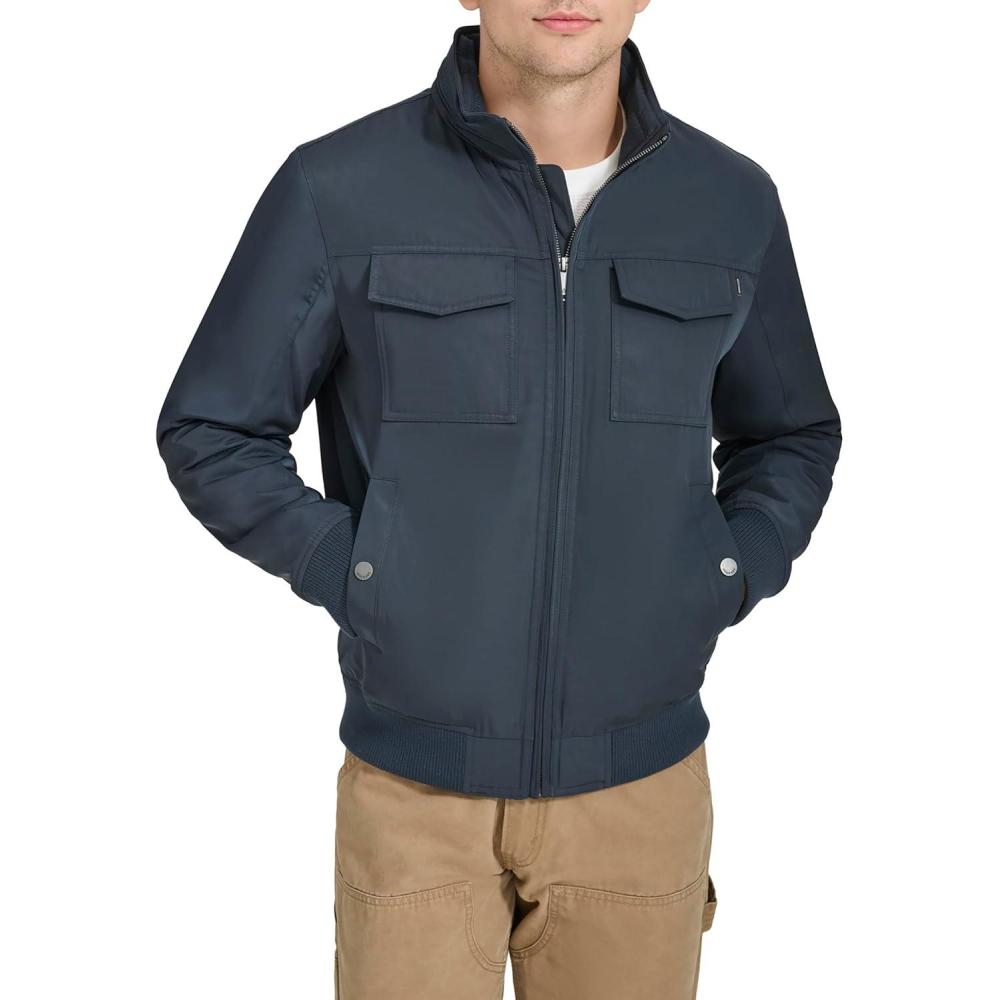 imageDockers Mens Quilted Lined Flight Bomber JacketNavy