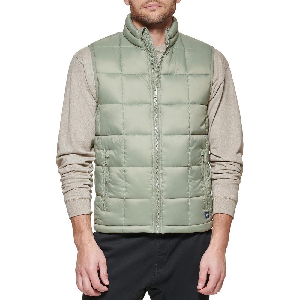 imageDockers mens Mens Box Quilted Puffer VestGreen
