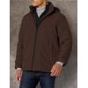 DOCKERS Men’s Dwight Soft Shell Bib Jacket(Dark Brown Hooded)