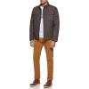 DOCKERS Men’s Faux Leather Military Jacket(Dark Brown)