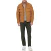 DOCKERS Men’s Faux Leather Military Jacket(Gold Nubuck Faux Suede)