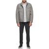DOCKERS Men’s Faux Leather Military Jacket(Light Grey)