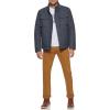 DOCKERS Men’s Faux Leather Military Jacket(Navy)