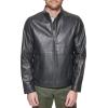 DOCKERS Men’s The Dylan Faux Leather Racer Jacket(Black)