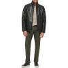DOCKERS Men’s The Dylan Faux Leather Racer Jacket(Black With Bib)