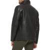 DOCKERS Men’s The Dylan Faux Leather Racer Jacket(Black With Bib)