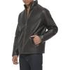 DOCKERS Men’s The Dylan Faux Leather Racer Jacket(Dark Brown With Bib)