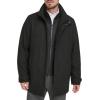 DOCKERS Mens Wool Melton Two Pocket Full Length Duffle Coat(Black)