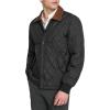 DOCKERS mens Diamond Quilted Jacket With Corduroy Collar(Black)