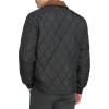 DOCKERS mens Diamond Quilted Jacket With Corduroy Collar(Black)
