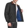 DOCKERS mens Diamond Quilted Jacket With Corduroy Collar(Black)