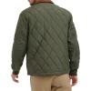 DOCKERS mens Diamond Quilted Jacket With Corduroy Collar(Olive)