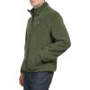 DOCKERS mens Zip Front Sherpa Fleece Jacket With Chest Pocket(Dark Olive)