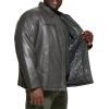 Dockers Men’s James Faux Leather Jacket (Regular, Big & Tall Sizes)(Grey W. Chest Zip)