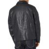 Dockers Men’s James Faux Leather Jacket (Regular, Big & Tall Sizes)(Navy W. Chest Zip)