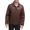 Dockers Men’s James Faux Leather Jacket (Regular, Big & Tall Sizes)(Sienna Brown W. Chest Zip)