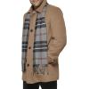 Dockers mens Weston Wool Blend Coat With Scarf (Regular and Big & Tall)(Camel/Light Grey Scarf)