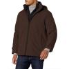DOCKERS Men’s Dwight Soft Shell Bib Jacket(Dark Brown Hooded)