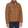 DOCKERS Men’s Faux Leather Military Jacket(Saddle)