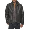 DOCKERS Men’s The Dylan Faux Leather Racer Jacket(Dark Brown With Bib)