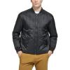 DOCKERS mens Channel Quilted Open Bottom Bomber Jacket(Black)