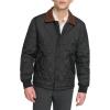 DOCKERS mens Diamond Quilted Jacket With Corduroy Collar(Black)
