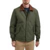 DOCKERS mens Diamond Quilted Jacket With Corduroy Collar(Olive)