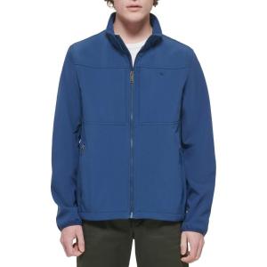 DOCKERS Mens Clean Zip-up Softshell Jacket(Ocean Blue)