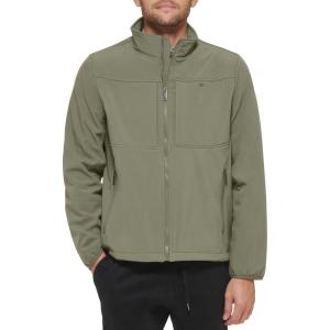 DOCKERS Mens Clean Zip-up Softshell Jacket(Olive)