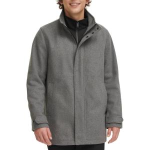 DOCKERS Mens Wool Melton Two Pocket Full Length Duffle Coat(Light Grey)