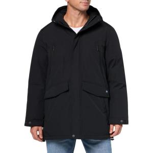 DOCKERS mens Arctic Cloth Heavyweight Parka Jacket(Black Flat Front)