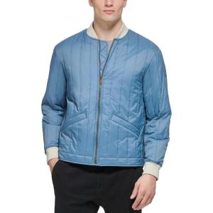DOCKERS mens Channel Quilted Open Bottom Bomber Jacket(Blue)