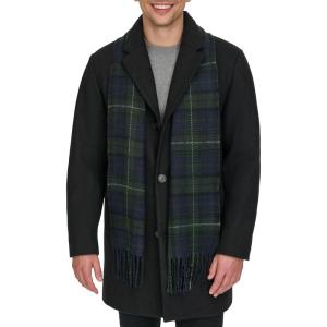 DOCKERS mens The Henry Wool Blend Top Coat(Black With Scarf)