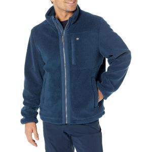 DOCKERS mens Zip Front Sherpa Fleece Jacket With Chest Pocket(Ocean Blue)