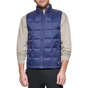 Dockers mens Men’s Box Quilted Puffer Vest(Navy)