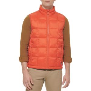 Dockers mens Men’s Box Quilted Puffer Vest(Red Clay)