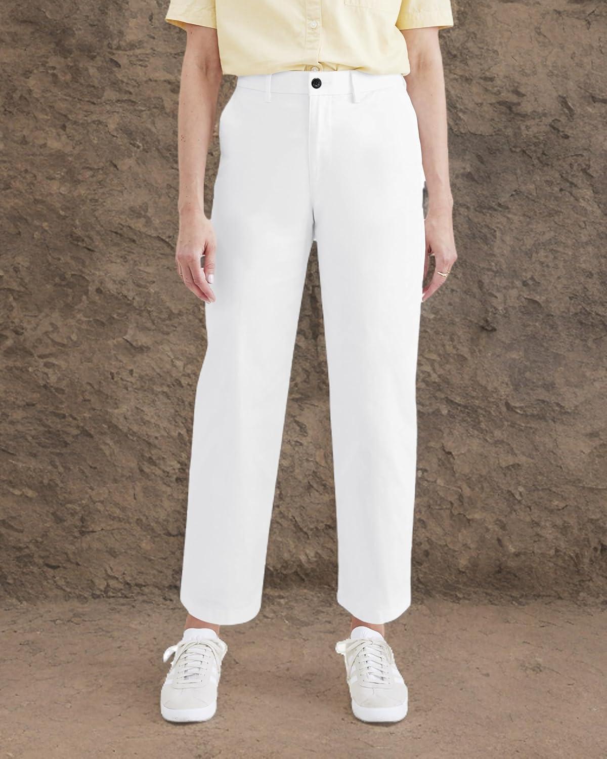imageDOCKERS Womens Straight Fit High Rise Weekend Chino PantsNew Lucent White