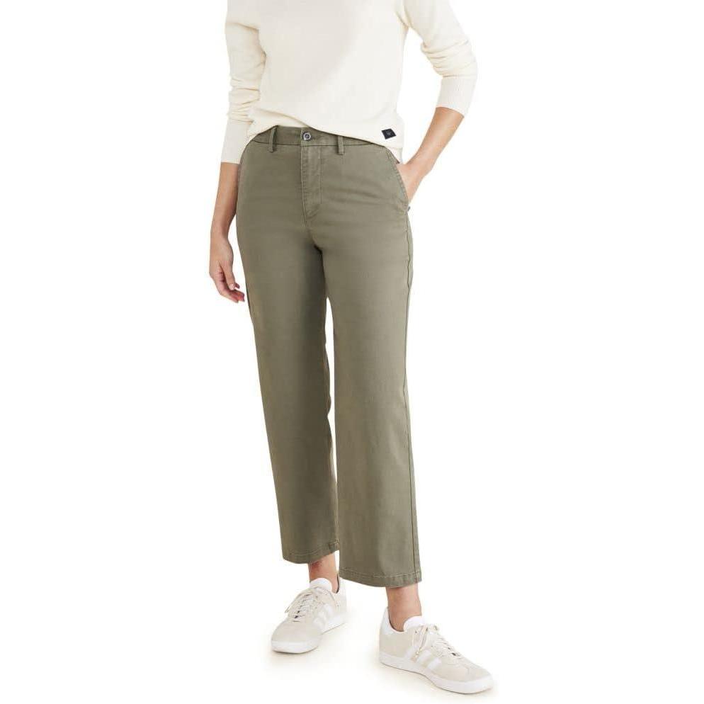 imageDOCKERS Womens Straight Fit High Rise Weekend Chino PantsCamo Green