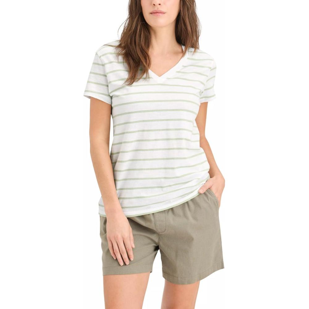 imageDOCKERS Womens Womens Favorite Tee VNeck Slim FitNevin Seedling