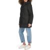 DOCKERS womens Cinched Waist Hooded Parka Jacket With Quilted Interior(Black)