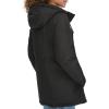 DOCKERS womens Cinched Waist Hooded Parka Jacket With Quilted Interior(Black)